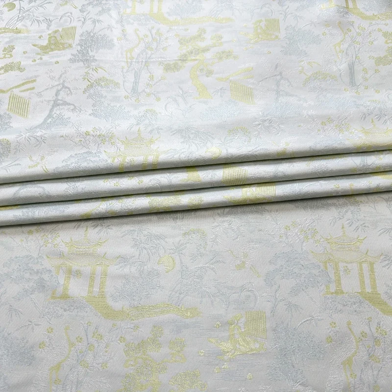 

Парчовая жаккардовая ткань для платья Hanfu Сценическая модная одежда Дизайнерская ткань из полиэстера оптом на метр