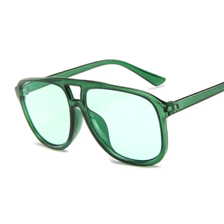 Woman Green Oversized Pilot Sunglasses Man Shades Classic Vintage Sun Glasses Female Brand Eyewear UV400 Oculos De Sol