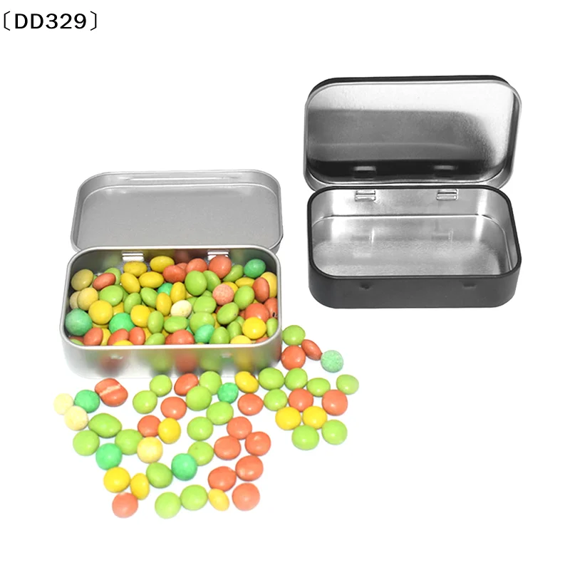 1PC DIY Accessories Metal Tin Silver Black Flip Storage Box Tool Box Money Coin Candy Key Business Card Storage Box〔DD329〕