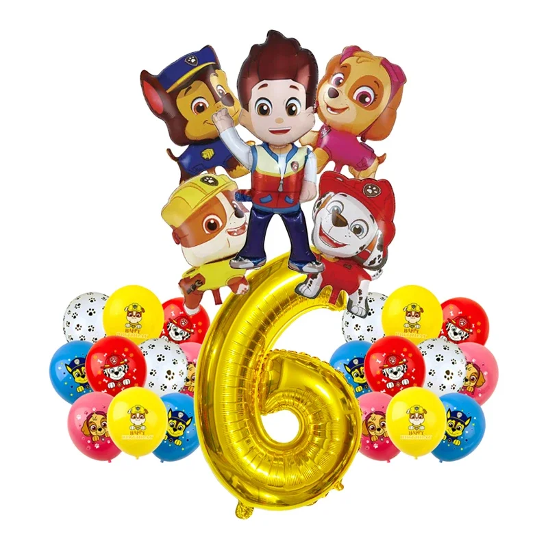 1 Satz Cartoon Paw Patrol Ryder Chase Marshall Skye Aluminiumfolienballon Kindergeburtstag Dekoration Partyzubehör Spielzeug Geschenk