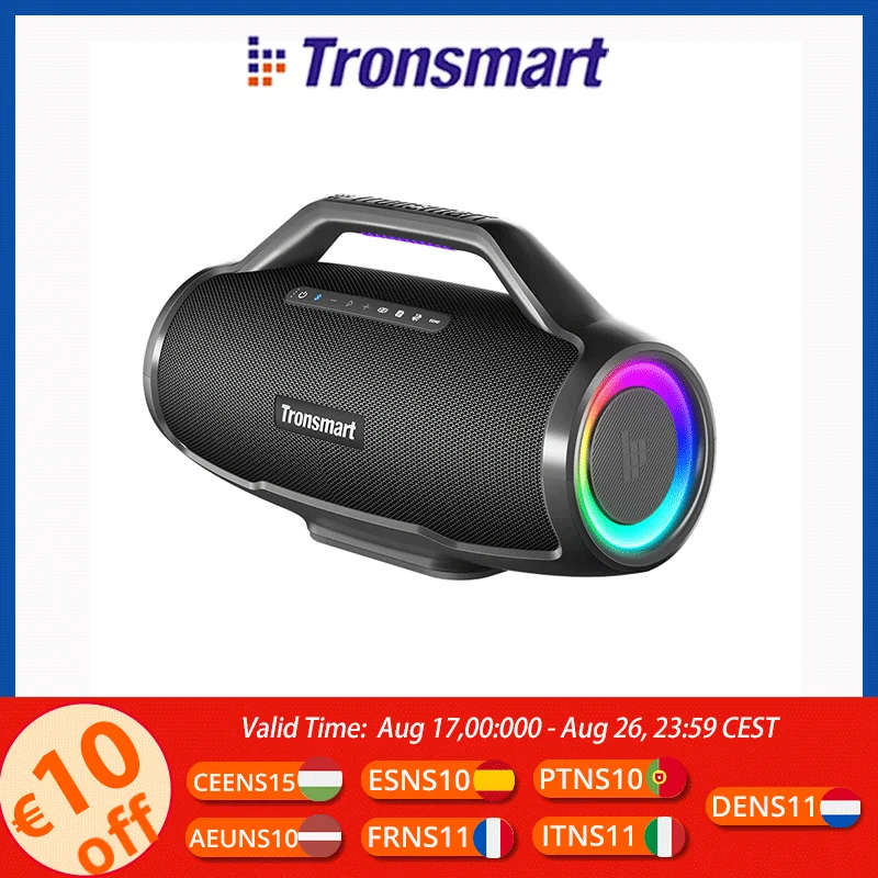 Tronsmart Bang Max Bluetooth-Lautsprecher, kabelloser, leistungsstarker Lautsprecher mit 130 W, Gitarren-/Mikrofoneingang, Synchronisierung mit über 100 Lautsprechern, APP-Steuerung