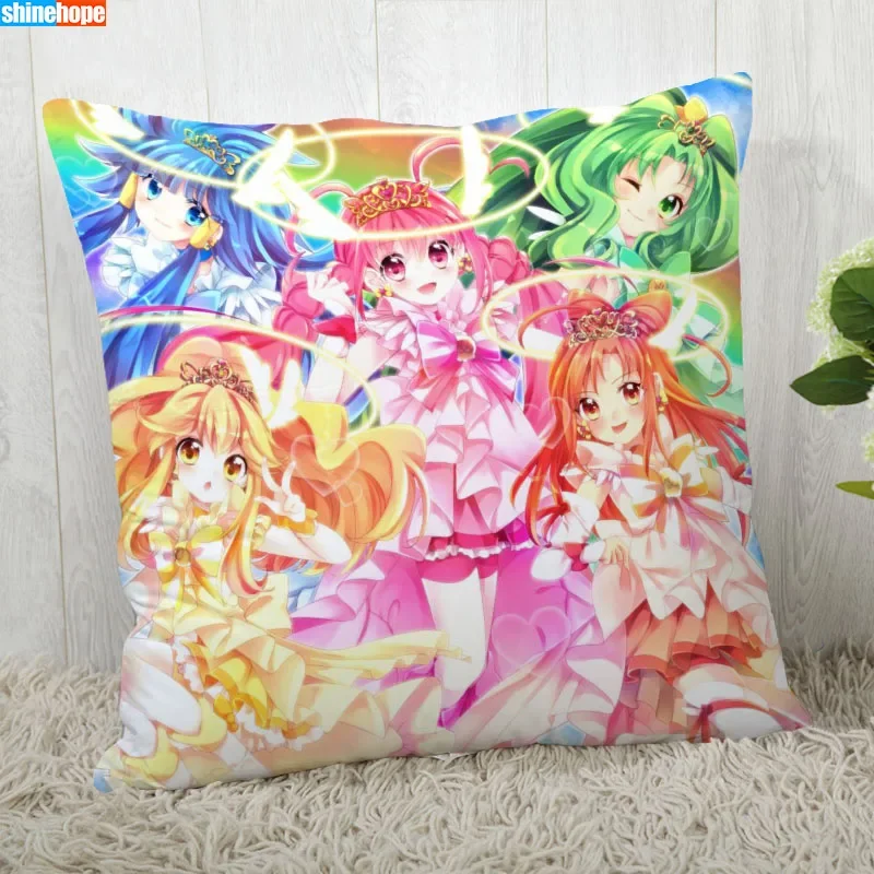 45X45cm Smile Precure Anime Pillow Cover Customize Pillowcase Modern Home Decorative Pillow Case For Living Room 2020.08.17