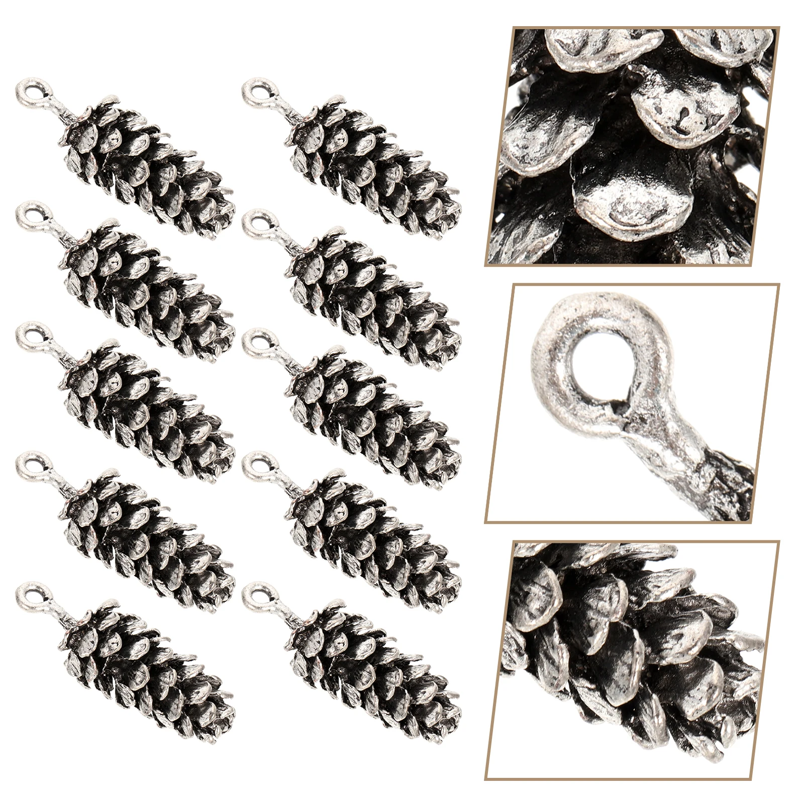 

10pcs Pendant Charms Pine Cone Shape Antiqued Gold Silver DIY Jewelry Supplies Necklace Pendant Charms Pendants