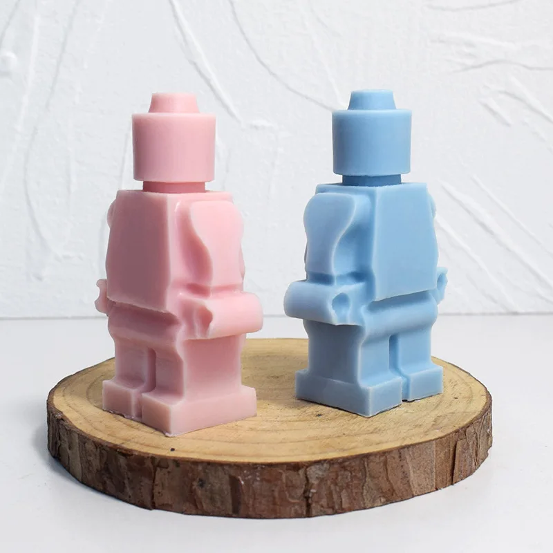 لتقوم بها بنفسك الروبوتات لطيف سيليكون قالب شمع روبوت شمعة صابون يدوي الصنع الجص الراتنج قالب ديكور المنزل الهدايا