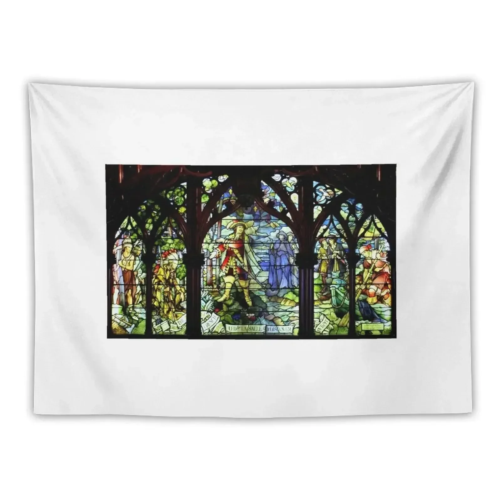 

Dossin Great Lakes Museum Gothic Room Stained Glass Window Tapestry Nordic Home Decor Carpet On The Wall Tapestry