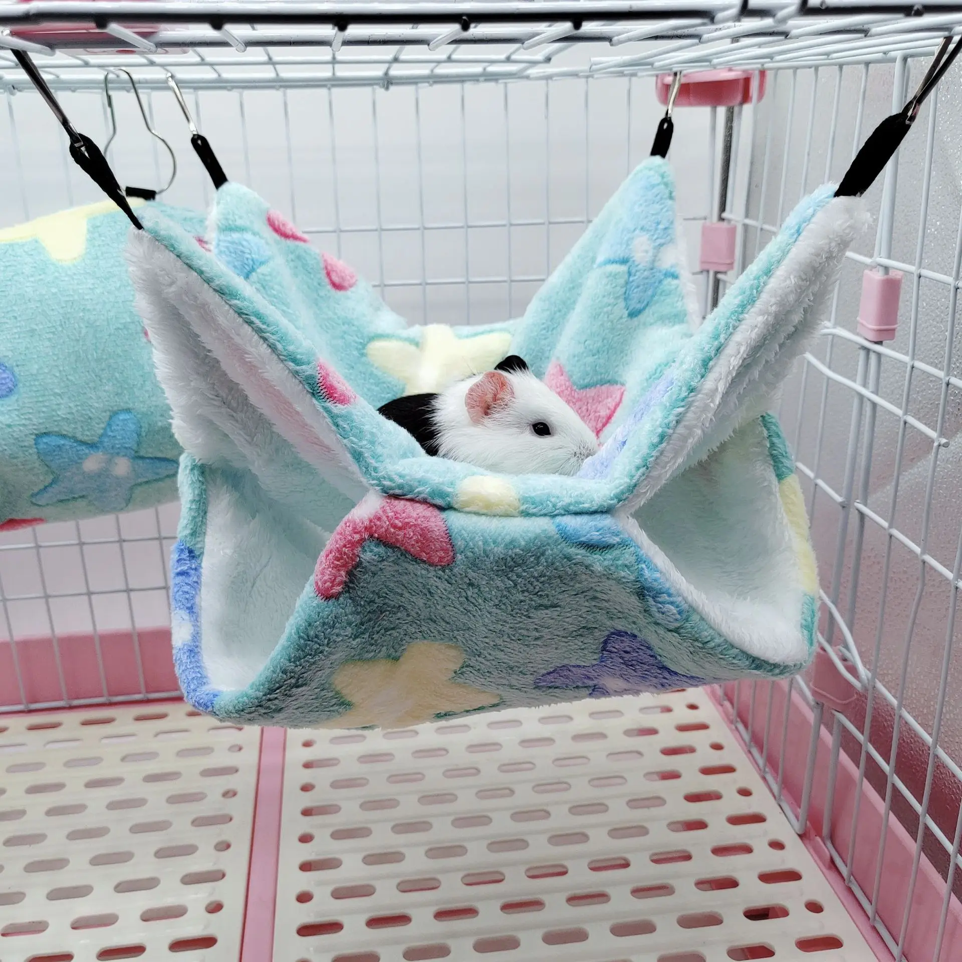 Coral Fleece Cotton Small Pet Hanging Bed Double-layer Warm Hamster Hammock for Chinchilla Squirrel Plush