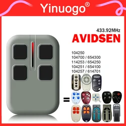 For AVIDSEN 104250 104700 114253 104251 104257 654300 654250 654100 614701 Gate Remote Control Garage Door Command 433.92MHz