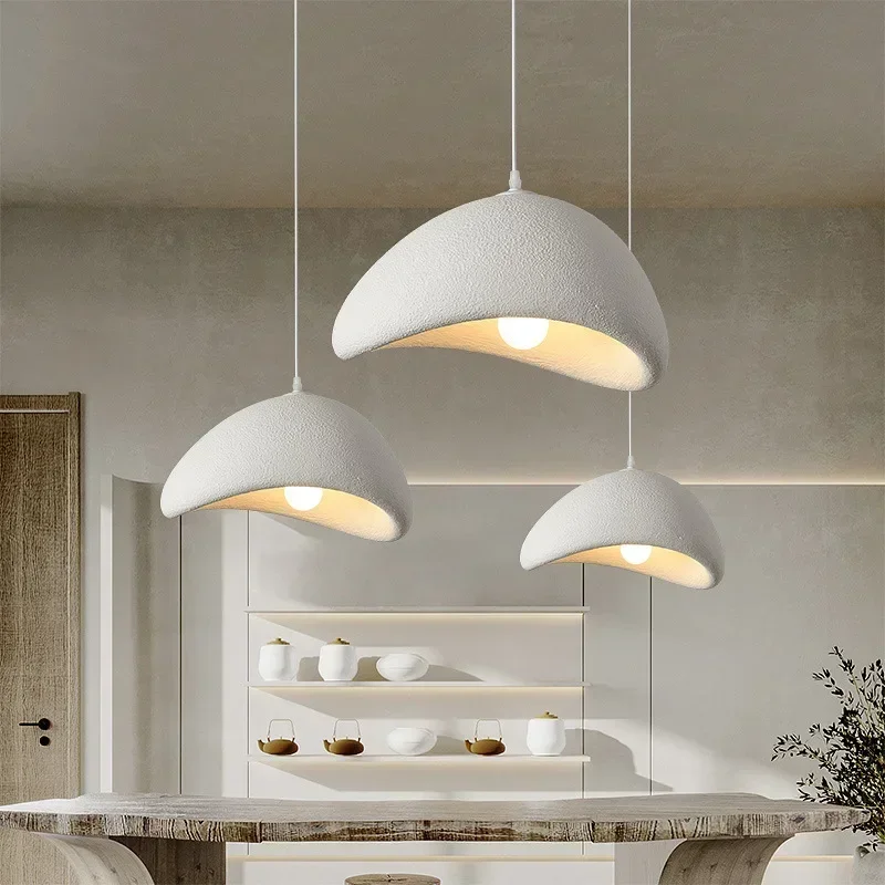 

Nordic Wabi Sabi E27 Led Pendant Light Dining Room Simple Chandelier Lamp Cord Suspend Lamp for Restaurant Luminarias Fixtures