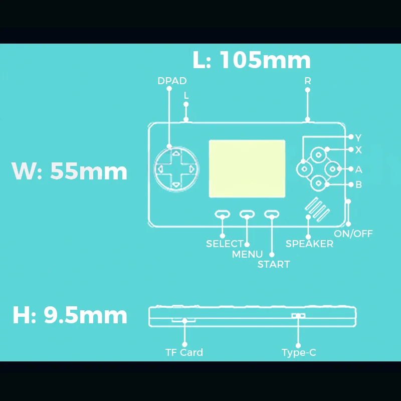 Trimui Model S New Blue 2.0Inch Screen Retro Video Game Console 10 Simulators Over 5,000 Installed Pocketable Gaming Consoles