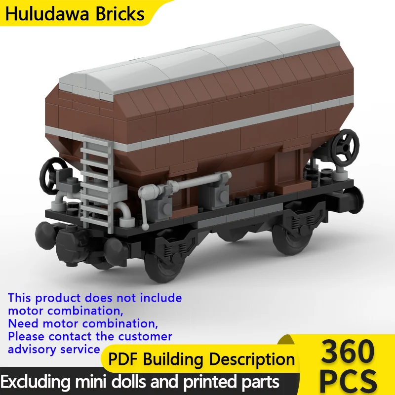 

City Car Model MOC Building Bricks Railway Cargo Hopper Wagon Modular Technology Gifts Holiday Assemble Children Toys Suit