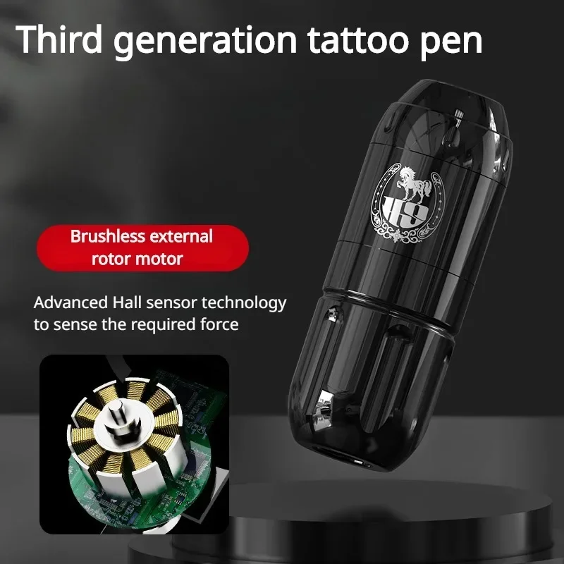 New Third Generation Tattoo Short Pen Black Flash External Rotor Motor Short Pen Fast Slow Frequency Tattoo Machine SupplyStrong