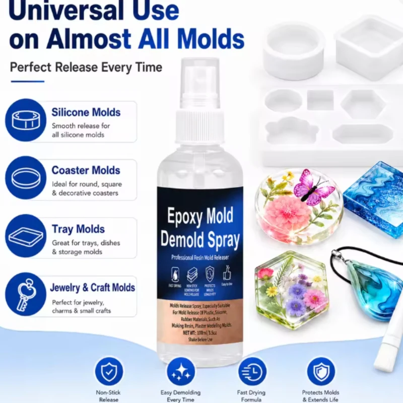 Epoxy Resin Demolding Spray Anti-stick Demolding Spray Suitable for Demolding of Resins and Jewelry