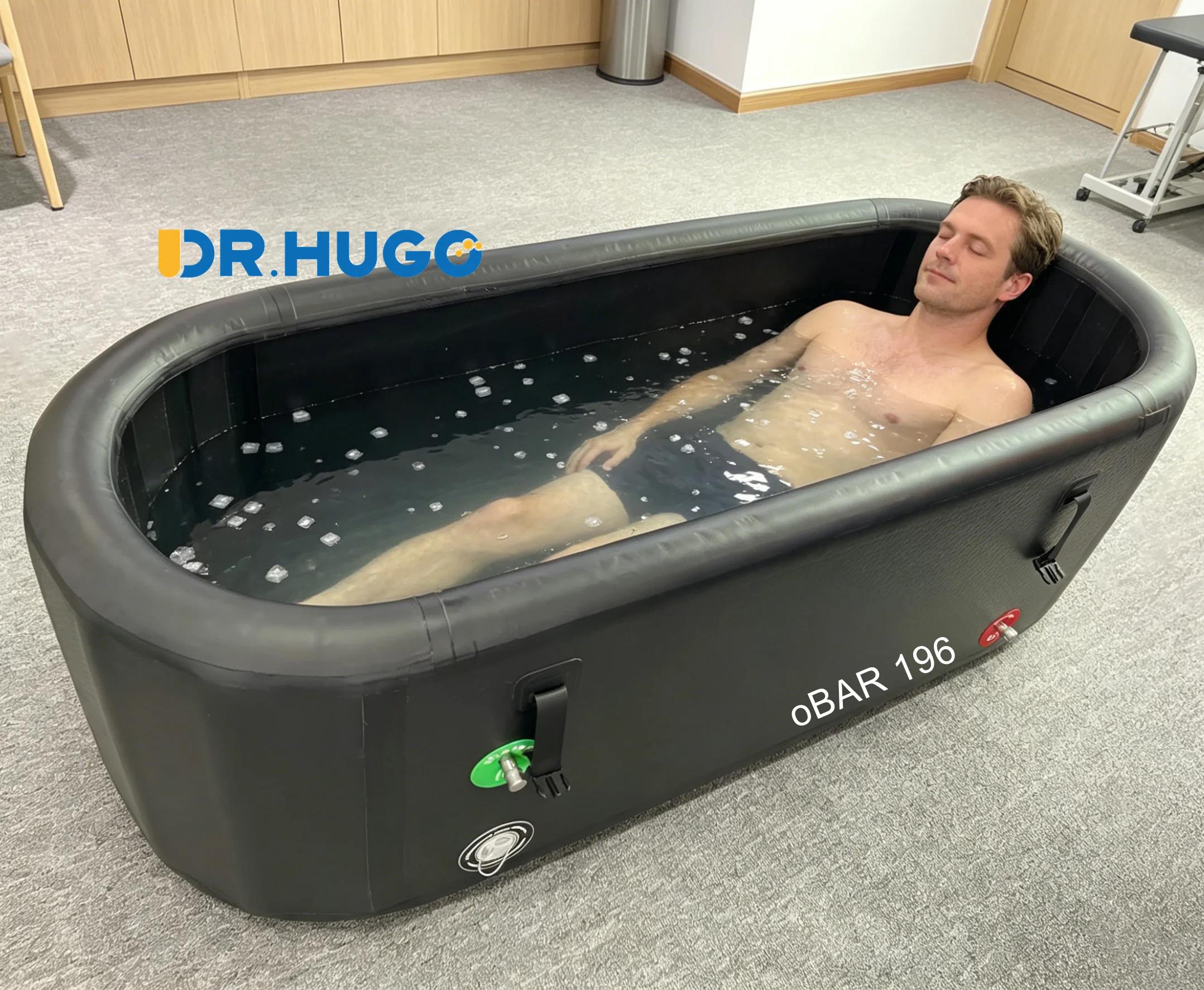 DR HUGO oBAR 196 Portable Inflatable Ice Bath Tub Single Person Cold Plunge Foldable