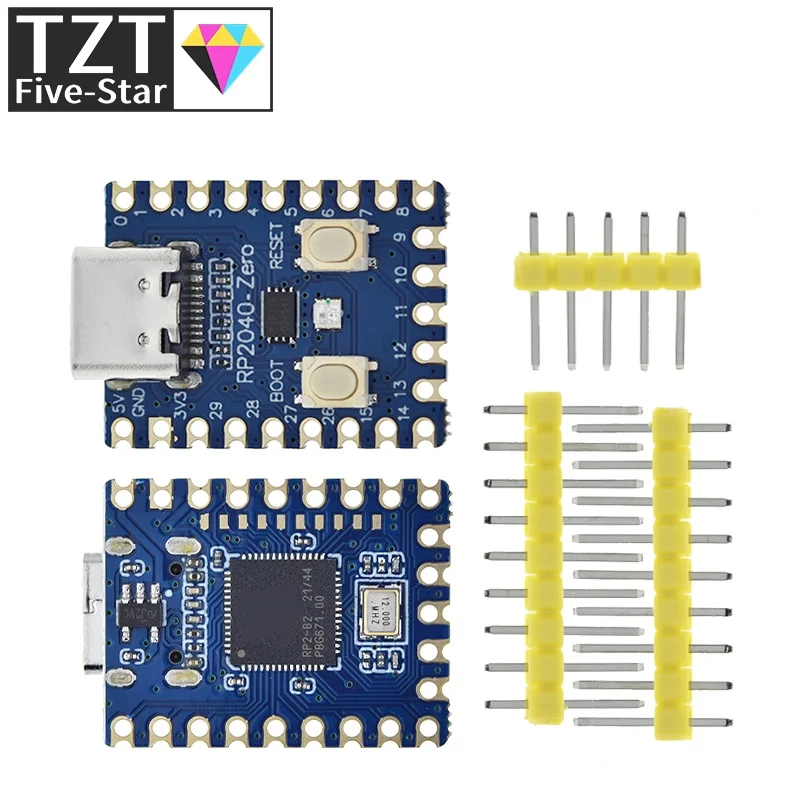 1/5PCS RP2040-Zero RP2040 For Raspberry Pi Microcontroller PICO Development Board Dual-core Cortex M0+ Processor 2MB Flash