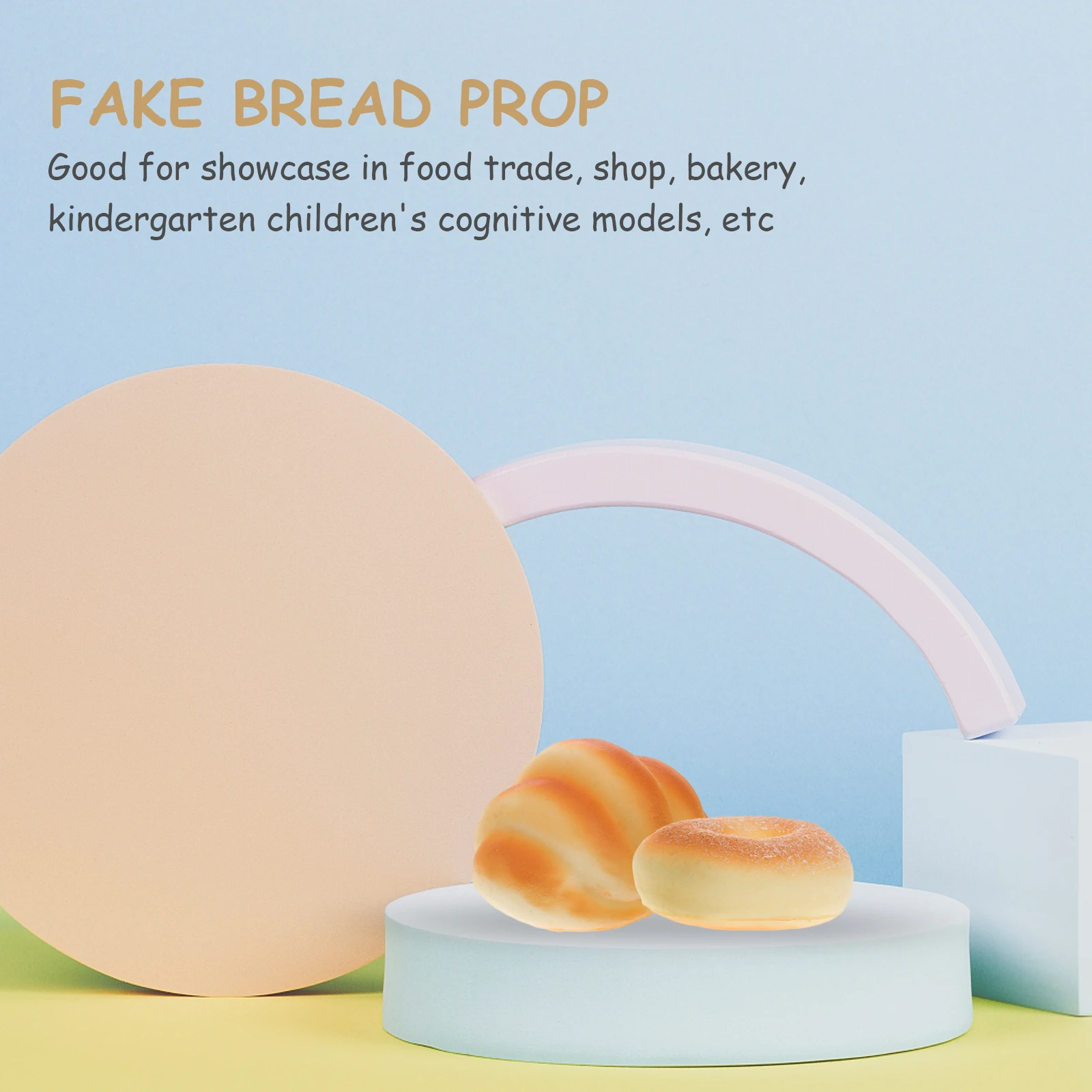 

5 Pcs Artificial PU Faux Bread Prop Simulation Bread Ornament Decor Educational Toy Kids Bakery Shop Model Montessori