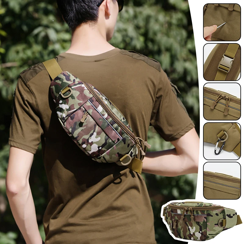 Men's Waist Bag Tactical Pouch Men Shoulder Belt Bags Hip Sack Oxford Cloth Waterproof Outdoor Sports Male Fanny Pack for Phone