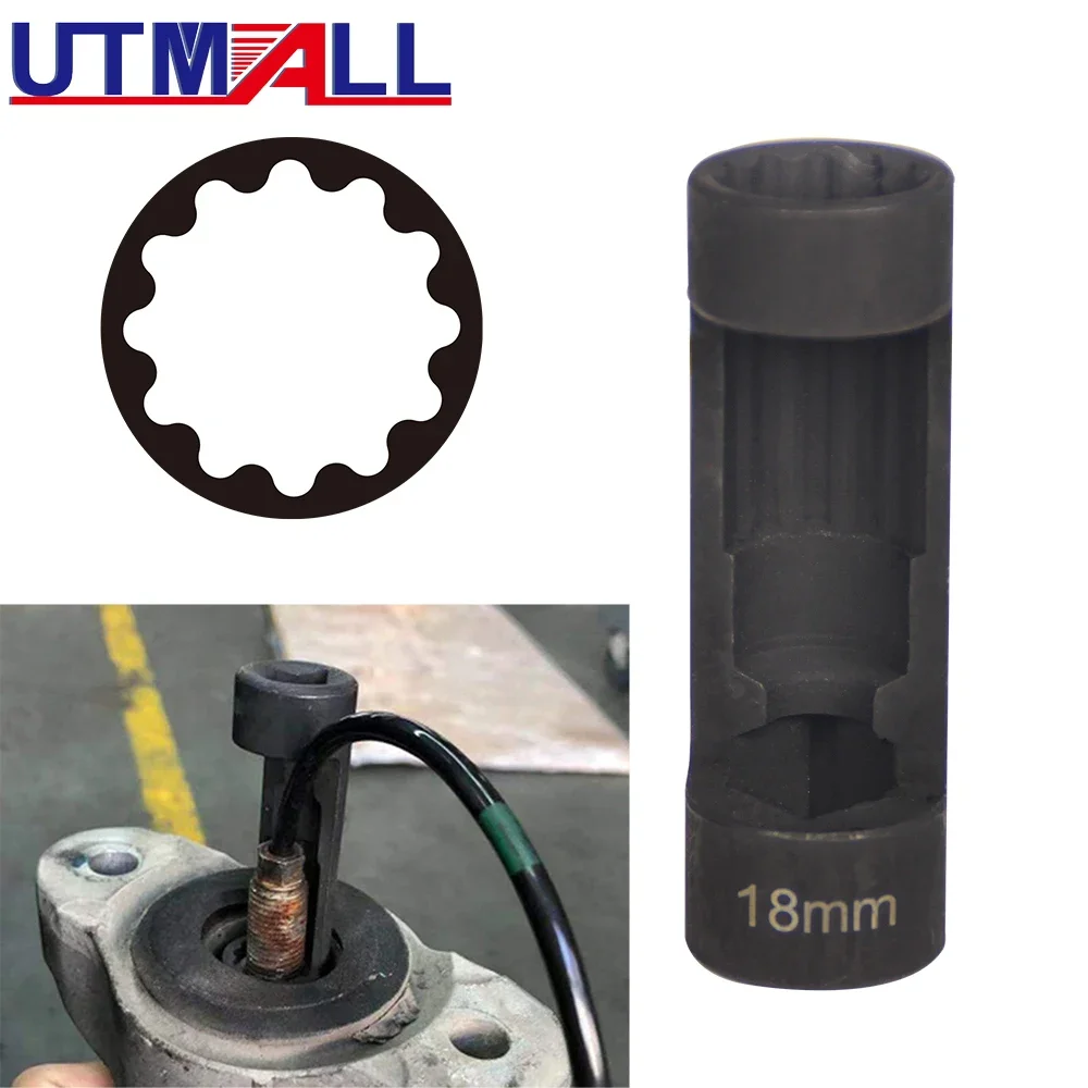 

1PC Strut Nut Socket Front Suspension Strut Socket Tool for Porsche-Compatible 1/2in DR.x 18MM, 12PT (19MM/21MM/22MM/24MM)