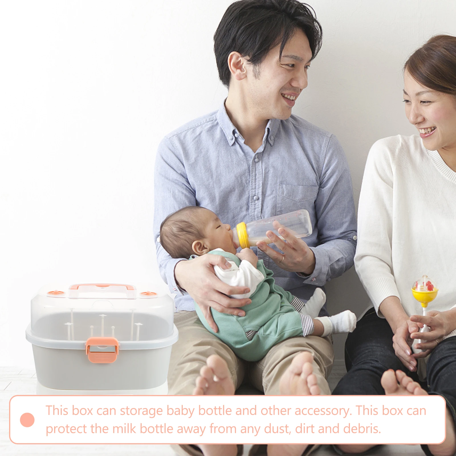 

Milk Bottle Case Baby Bottle Storage Box Portable Travel Container Large Capacity Dust Proof Easy Clean Dry Rack