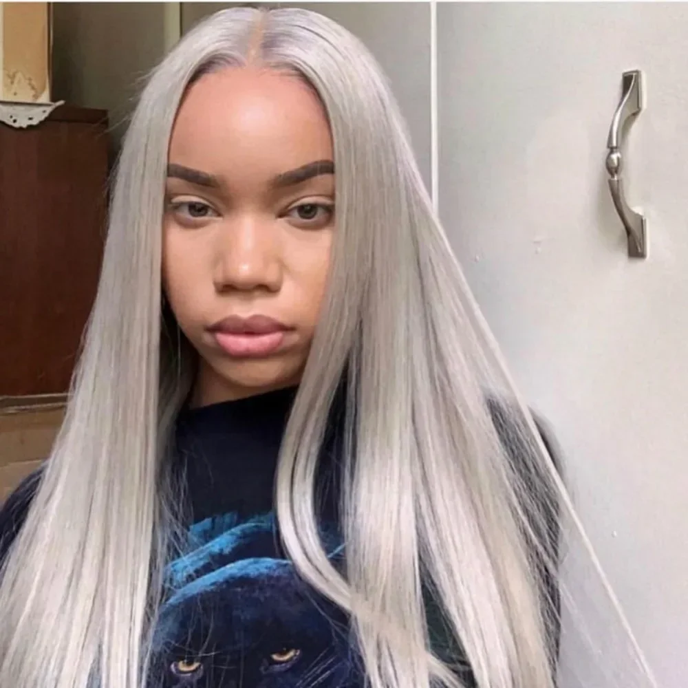 Parrucca sintetica lunga diritta da 70 cm, stile europeo americano, parrucchino alla moda, copricapo in fibra chimica per donna, aspetto naturale