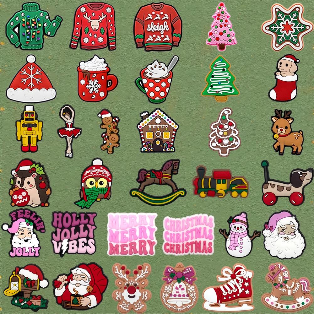 1/20/50 قطعة عيد ميلاد سعيد الأحذية السحر للرجال النساء الاطفال سانتا عيد الميلاد قبعة دبابيس الأحذية زينة اكسسوارات الحفلات هدية حلية #4