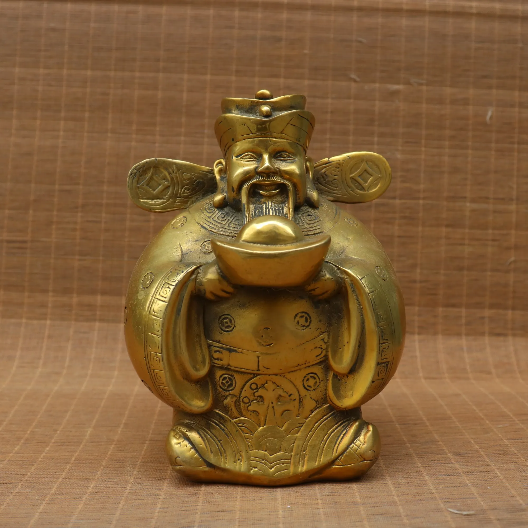 Chinese brass brass God of Wealth Yuan Bao Buddha home shop gift China