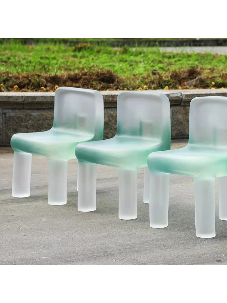 Customized negotiation area, leisure backrest, surrounding chair, household guest dining room chair, transparent resin stool