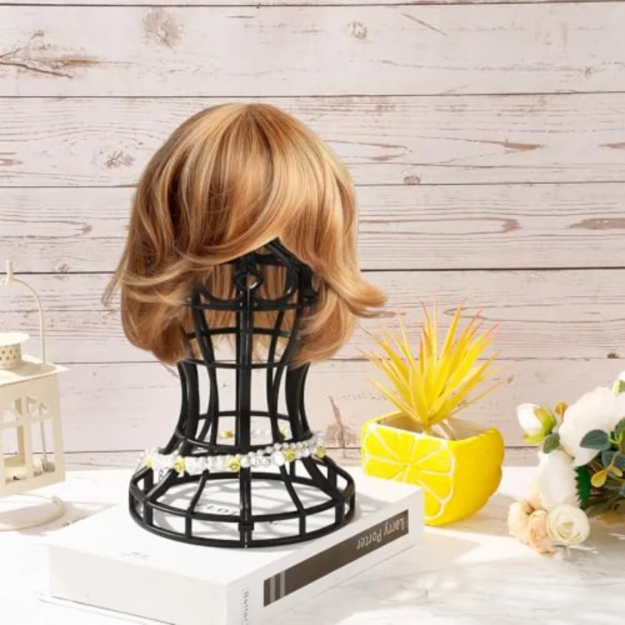 ขาตั้งวิกผมพลาสติกแบบพกพา 12 ชิ้น พร้อมดีไซน์รูปทรงศีรษะ สำหรับจัดเก็บและจัดระเบียบวิกผมปลอมได้อย่างมีประสิทธิภาพ
