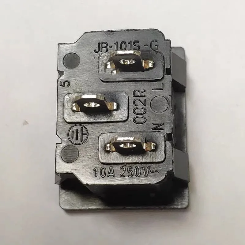 1~5PCS/LOT  JR-101S-G Power Socket  AC Male Plug with Three-Wire Socket - Rectangular Base 10A  250V
