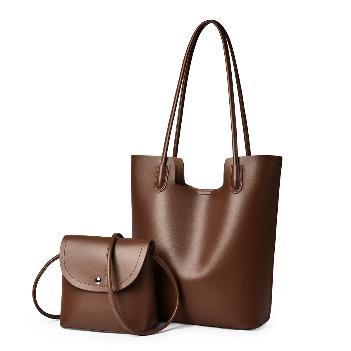 PU Leather Shoulder Bags for Women Messenger Bags Composite Handbags 2 Piece Set Bolsa Female Big Totes for Daily Commute - view 3