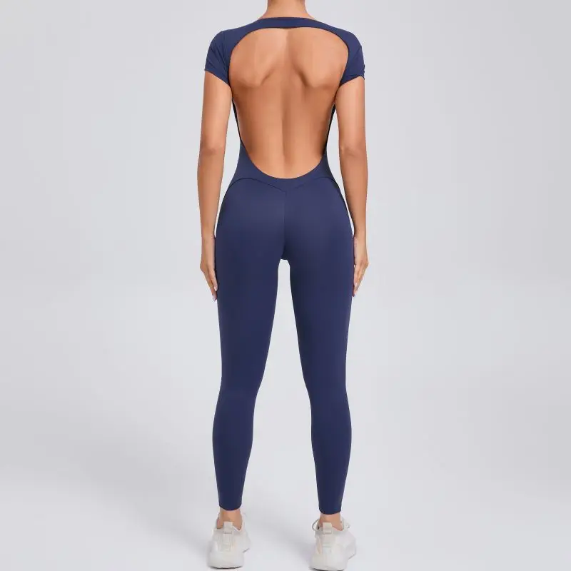 Women One-piece Short Sleeve Sport Yoga Jumpsuit Workout Clothes for Women Outfit Fitness Gym Set Sportwear Women Tracksuiit