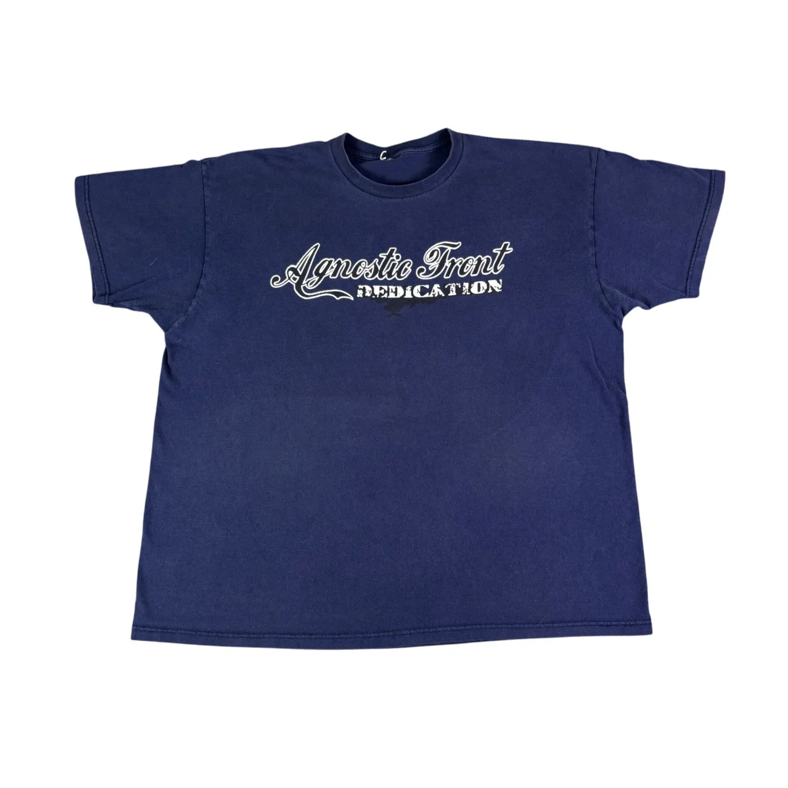 Agnostic Front Dedication New York Hardcore T Shirt Mens Size XL Navy Blue 90s