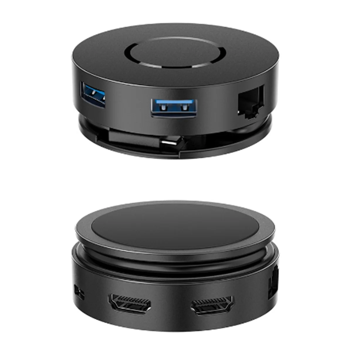 Estación de acoplamiento multipuerto Sust-aUSB C con 2 4K y lector de tarjetas micro-SD PD de 100W compatible con concentrador USB 3,0 RJ45 para MacBook