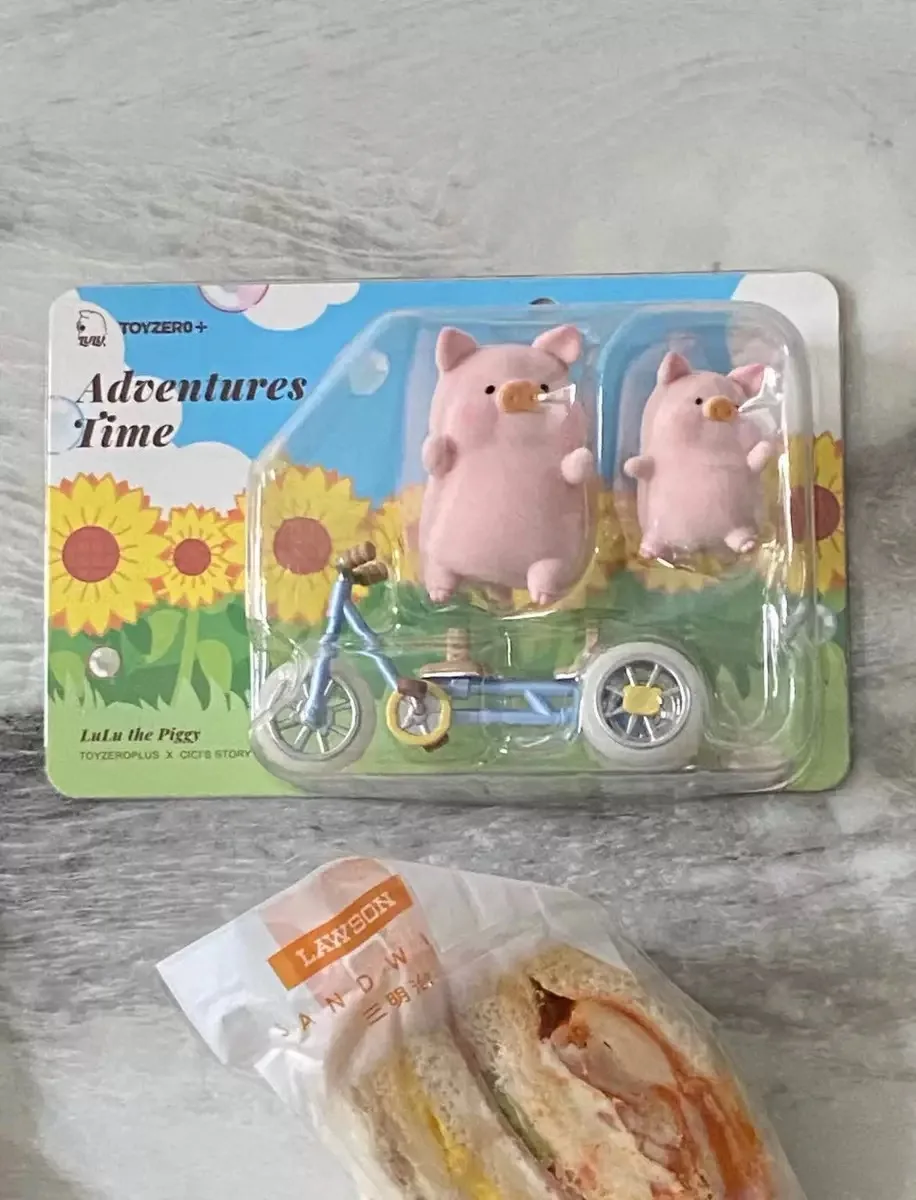 New Lulu The Piggy Travel Series Tandem Bicycle Elevator Doll Mystery Box Cute Anime Figure Desktop Ornaments Birthday Gift Toy