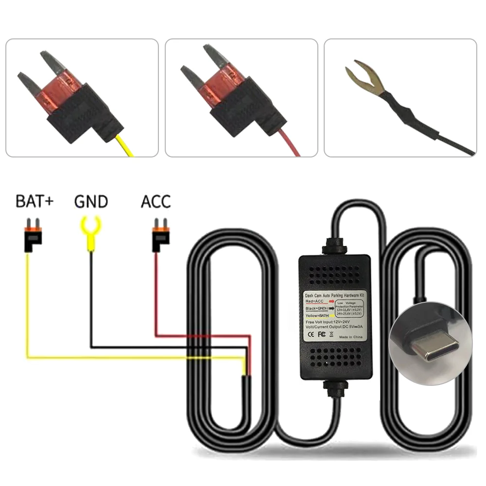 BEPOCAM Parking Surveillance Cable For BEPOCAM 4K ZD03 ZD72 ZD80 ZD68 ZD60 ZD59 ZD46 Dashcam Hardwire Kit 24H Parking Monitor