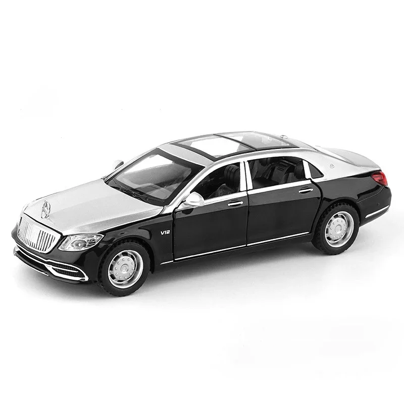 BENS Maybach S650 Car Alloy Model, 1:32, Luxo, Die Cast, Som e Luz, Brinquedo Infantil, Colecionáveis, Presente de Aniversário