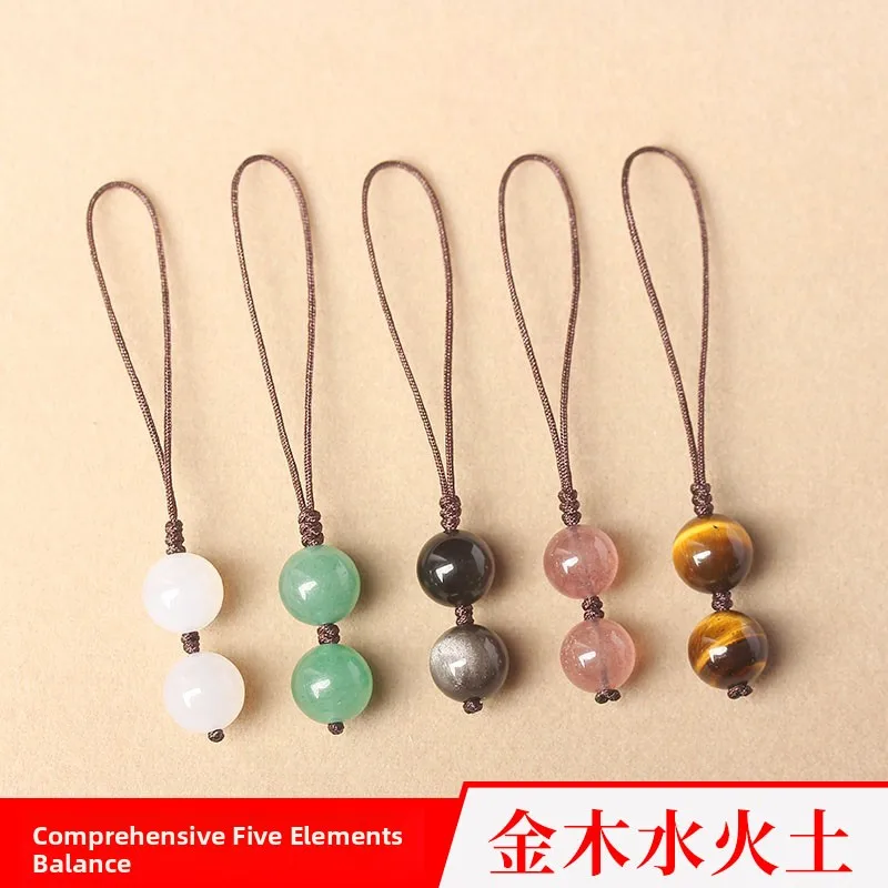 سلسلة هاتف محمول كريستالية للحظ والحماية حسب الفنغ شوي، حامل مفاتيح، سوار، هدية إبداعية، قلادة كريستالية معدنية من سلسلة العناصر