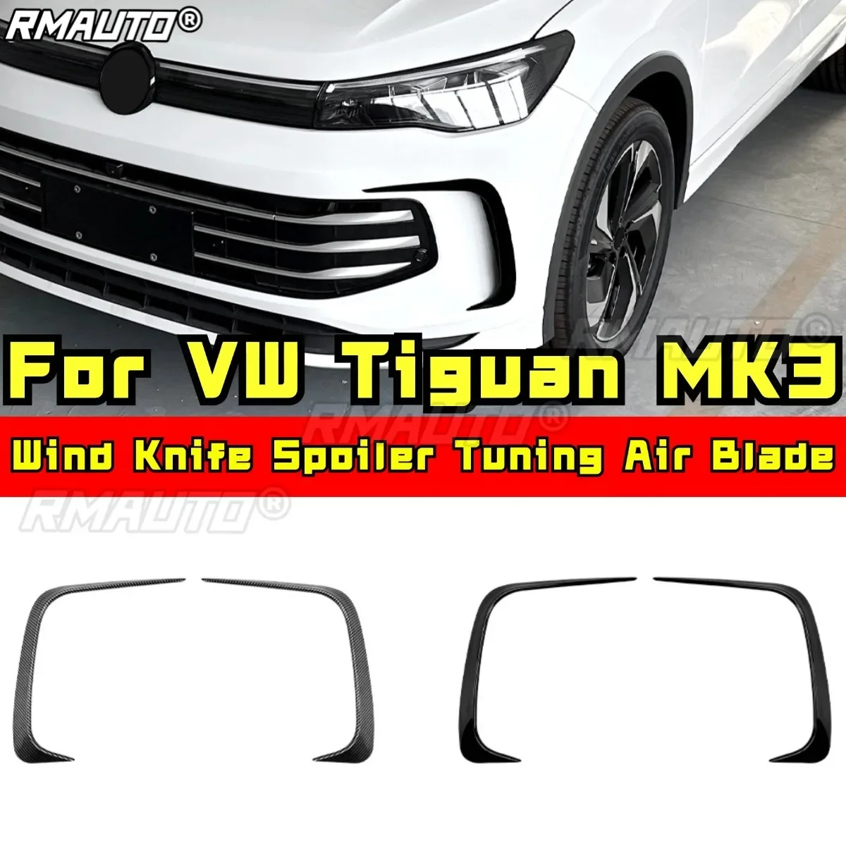 

For VW Tiguan MK3 Body Kit Front Bumper Side Splitter Wind Knife Spoiler Tuning Air Blade Car Accessories Modification Part