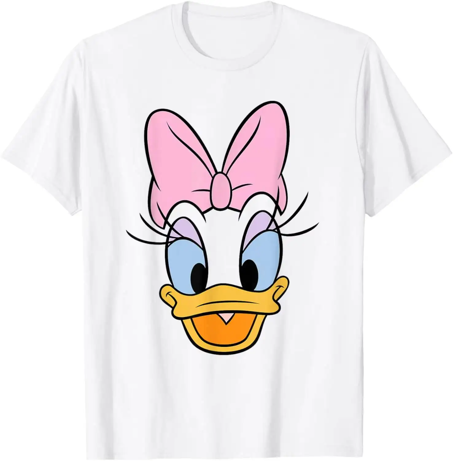 Daisy Duck Big Face Graphic Tees T Shirts For Women Men Boys Girls Summer Short-Sleeved Breathable Sweat-Wicking Versatile 100%