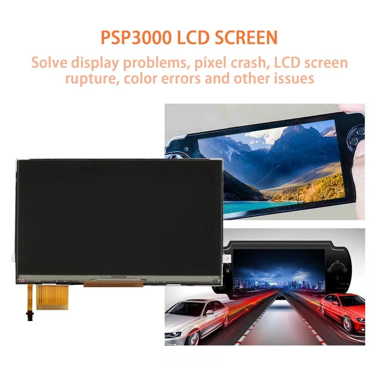 

【Hot-Price!】Replacement Capacitive Black LCD Screen Display Repair Replacement Parts For SONY For PSP 3000