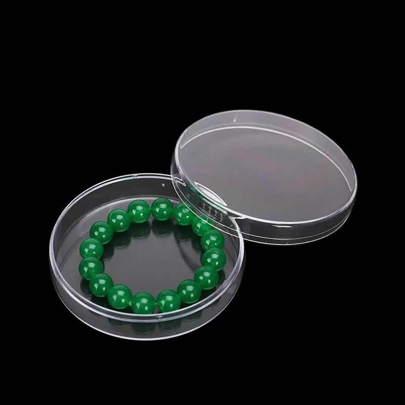 4pcs 5.2x3cm Retail Clear Round Diamond Box Plastic Beads Jewelry Case Storage Box Gem packaging Organizer
