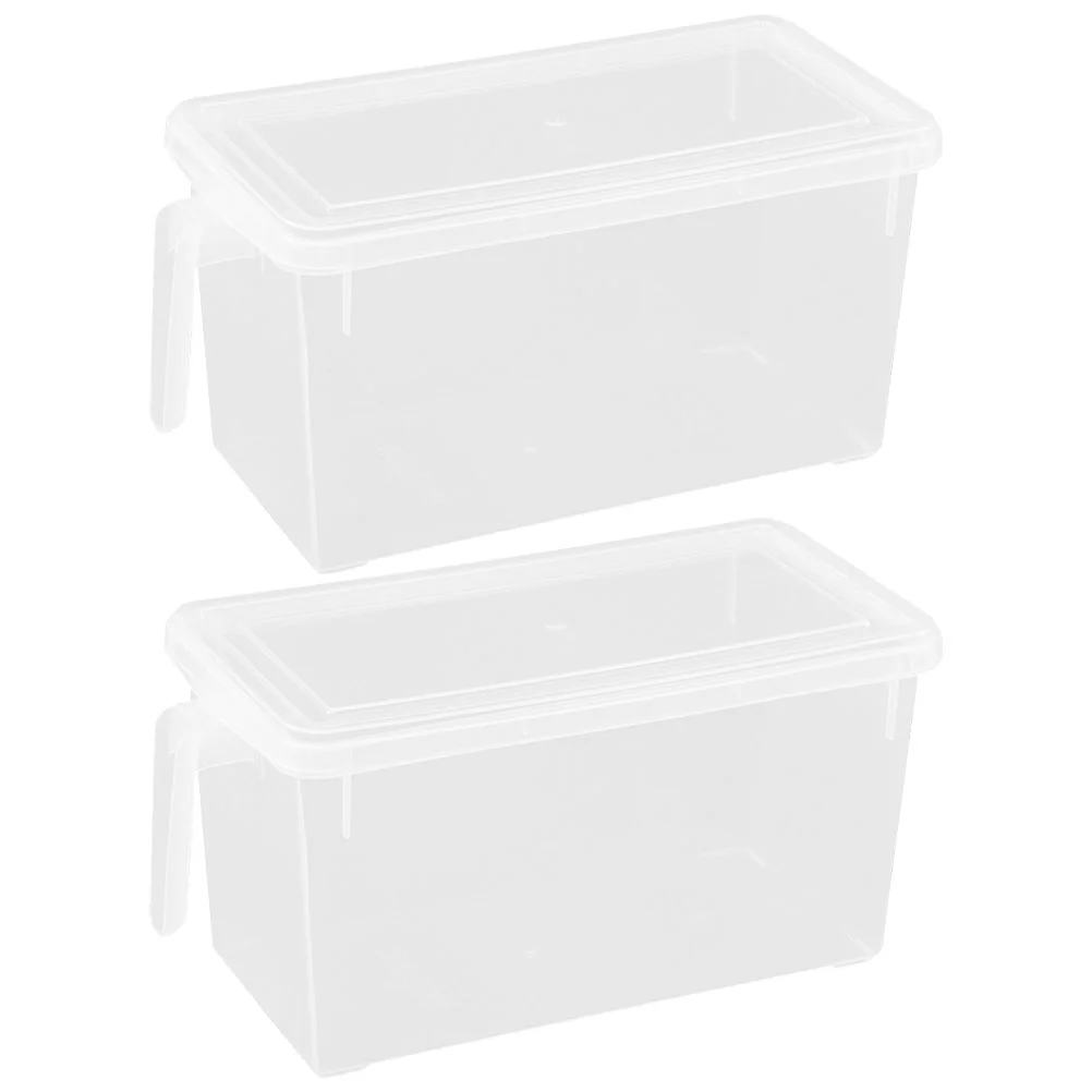 

2 Pcs Fresh Storage Box Sealed Rectangular Container Fresh-Keeping Refrigerator with Cover