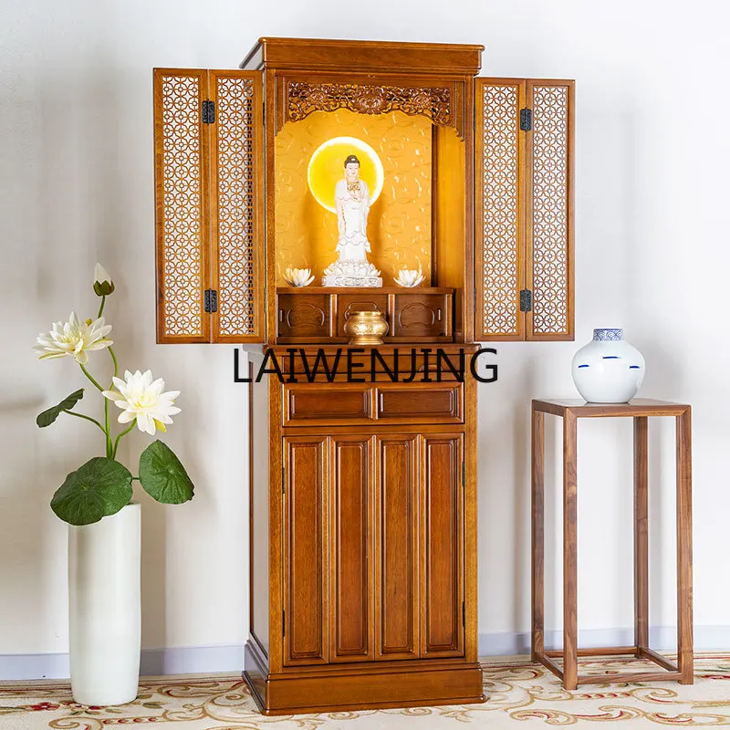 MJY Buddhist platform with door vertical cabinet supply table Buddhist cabinet simple solid wood