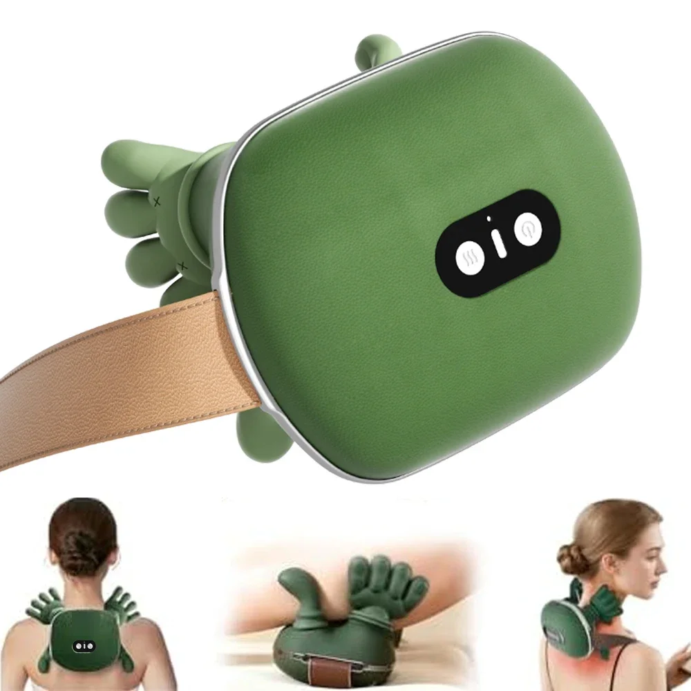Bionic Neck Shoulder Massager Finger Kneading Massager Shawl Hand-Shaped Cervical Massage Pillow for Waist Leg Body Muscle Relax
