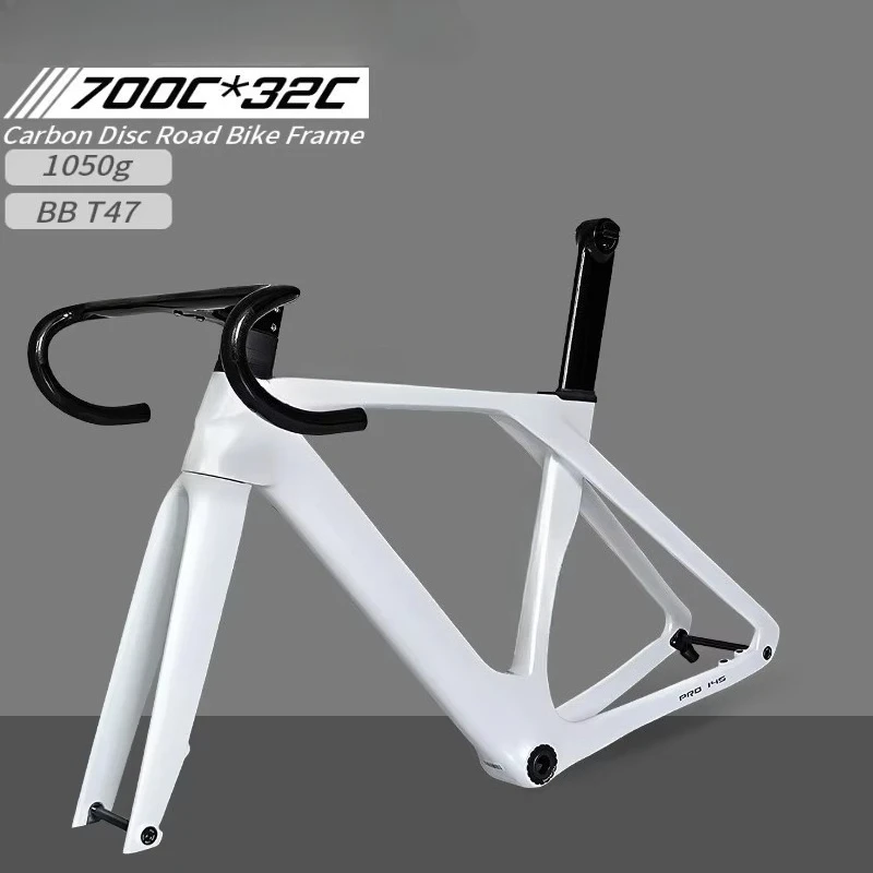 

New 2025 Full Hidden Line Di2 Handlebar T47 Disc Brakes Light Road Bike Frame Set