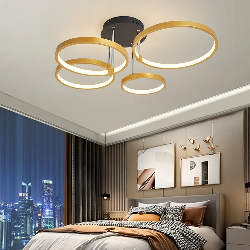 

Creative Black/Gold Modern led chandelier for living room bedroom study room dimmable ceiling chandelier lights AC110-260V