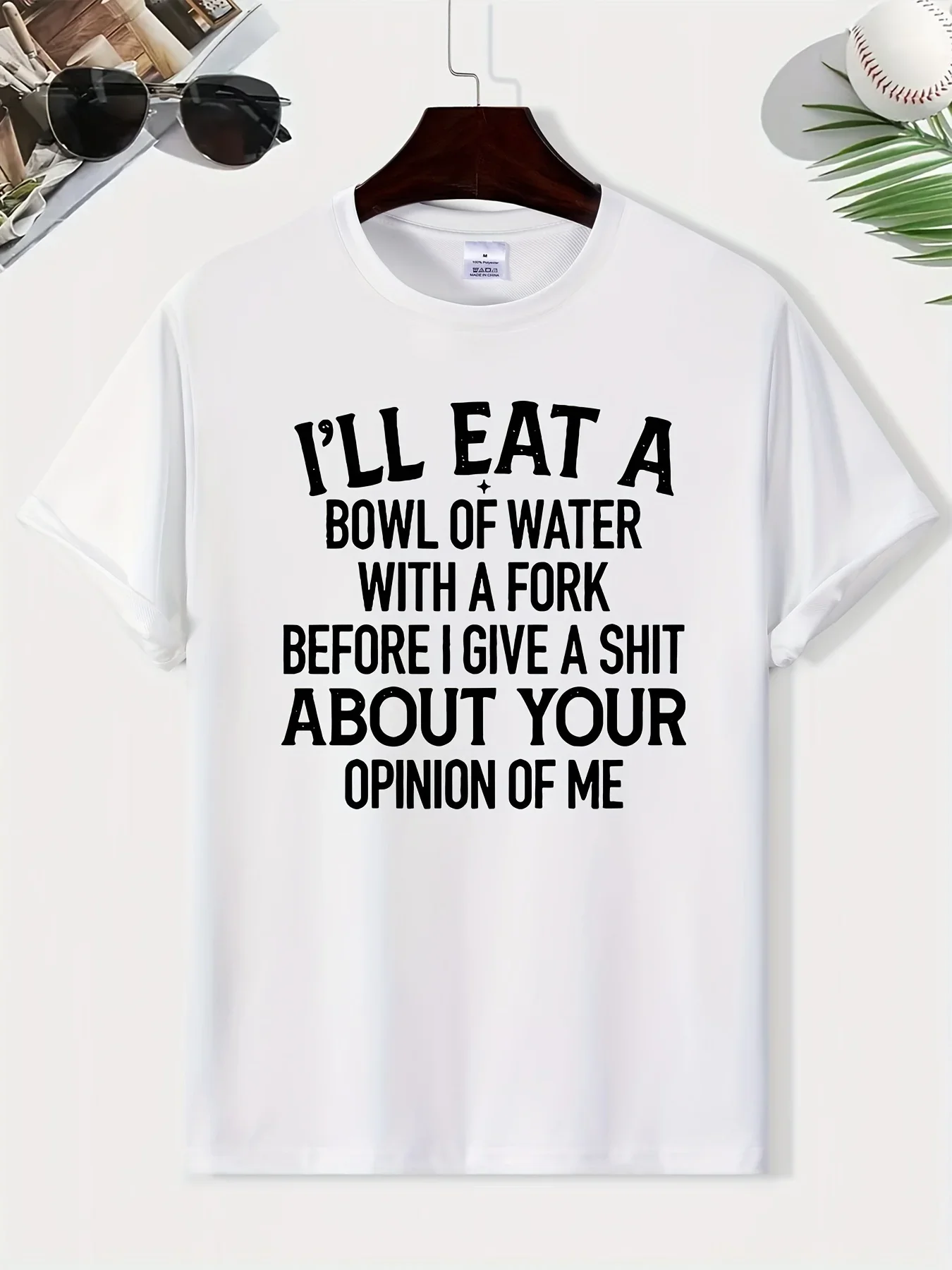 

I will have a bowl of water-printed men's round-neck fashionable short-sleeved sport T-shirt, comfortable and versatile.