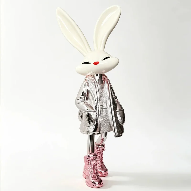 63 Cm Rabbit-shaped Ornament for Living Room TV Stand: A High-End Decorative and Creative Tabletop Decoration Gift