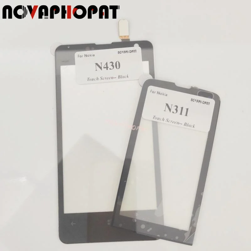 Novaphopat Black Sensor Screen For Nokia Microsoft Lumia N430 N311 Touch Screen Digitizer Front Glass Panel Replacement