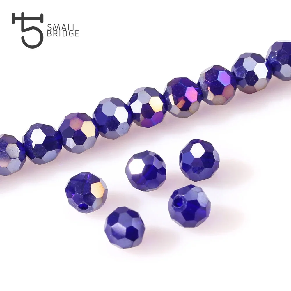 3 4 6 8mm Czech Colorful Faceted Round Glass Beads for Jewelry Making Women Diy Accessories Perles Loose Crystal Spacer Bead Z17
