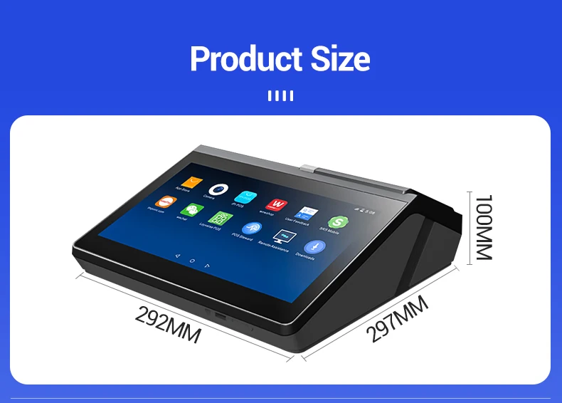 Win 10 Android 11 Wifi Cash Register Desktop 11.6'' All in One Pos Printer Financial Equipment Tablet Smart Android Pos Terminal
